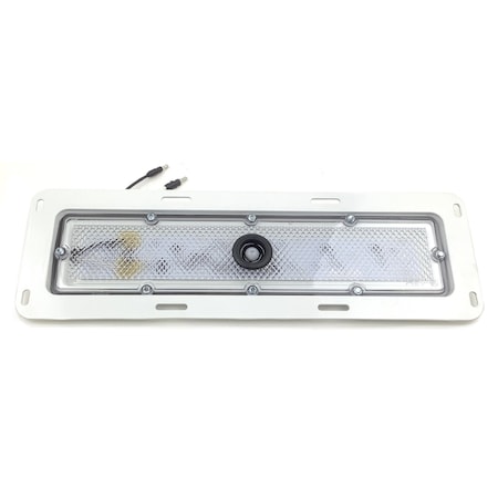 Truck-Lite 80 Series, Led, 10 Diode, Rectangular Clear, Dome Light, White 8 Screw Bracket Mount, Hardwired 80255C3